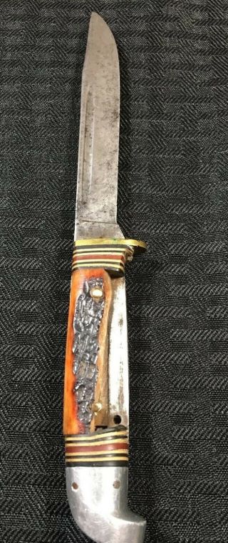Vintage Western Boulder Colo Knife Stag Needs Handle Repair