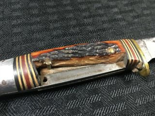 Vintage Western Boulder Colo Knife Stag Needs Handle Repair 3