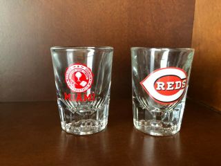 Miami University Of Oxford Ohio & Cincinnati Reds 3  Shot Glasses