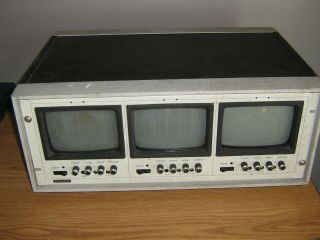 Vintage Panasonic Wv763 Triple Security Video Monitor