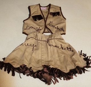 Vintage Girls Davy Crocket Size 2 Vest & Skirt Walls Of Texas