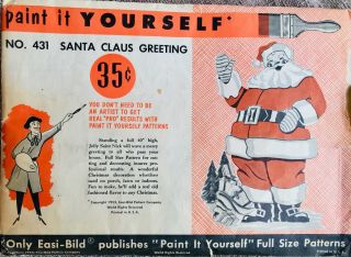 Vintage Easi - Bild 431 Santa Claus Wood Pattern Midcentury 1950s Diy Nr