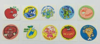 10 Vintage Trend Matte Scratch And Sniff Smelly Stickers,  Variety