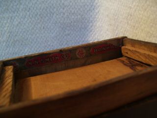 Vintage Folk Art N.  N.  Smith Frankfort Indiana Cigar Box Miniature Chest Ex Cond 2