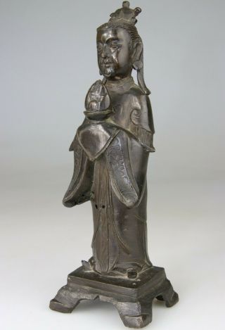 Antique Rare Chinese Bronze Figure Statue Buddha Carved - Ming 16th 17th