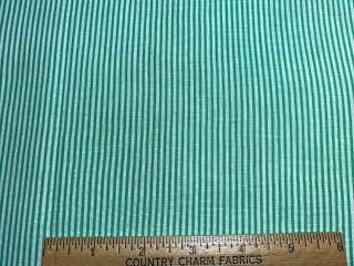 Vintage Cotton Fabric Feed Sack 1930s Green & White Printed Stripe Exc