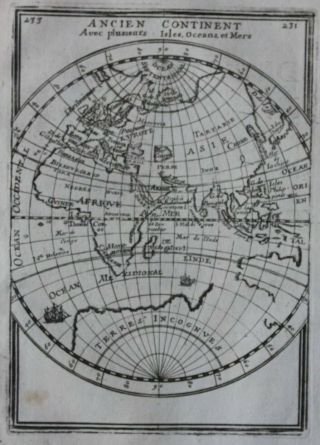 Antique Map Old World,  Eastern Hemisphere,  Oceans & Seas,  Mallet 1683