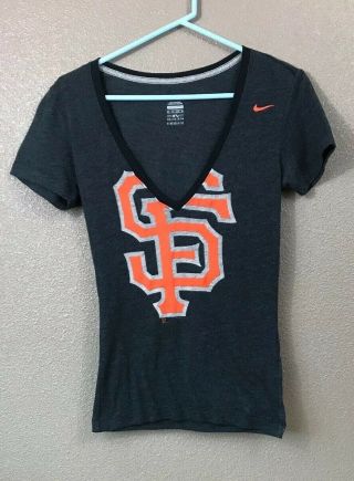 Nike San Francisco Giants V Neck T Shirt Women 