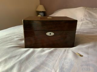 Victorian Vanity/ Jewellery/ Writing Box With Lock And Key 2