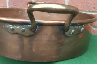 Big Antique Victorian Copper Two Handled Jam Preserving Pan Kitchenalia 42cm Dia 3