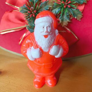 Vintage Hard Plastic Irwin Christmas Santa Claus Candy Holder Holiday Container