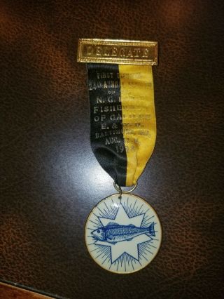 Vintage 1928 Era N.  G.  Lodge,  E.  &w.  H.  Fishermen Of Galilee Ribbon And Medal