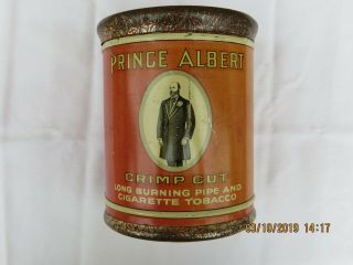 Vintage Large Prince Albert Crimp Cut Tobacco Can