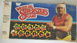 Wwf Wrestling Superstars Board Game - Milton Bradley - Vintage 1985 Wwe Wcw Aew