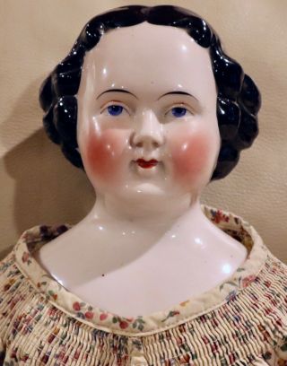 Antique Huge 28 " C1860 German China Head Doll Civil War Era On Body