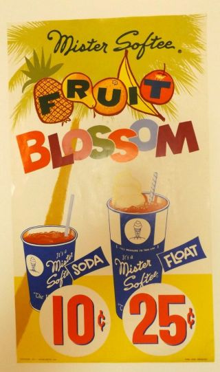 Vintage Mister Softee Ice Cream Advertising Sign Decorator Pop Art 4