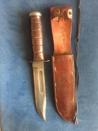 Vintage Ka - Bar Usmc Sheath Knife