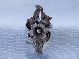 Vintage Sterling Silver 925 Native Navajo E.  Duggin Flower Ring Sz 8.  5 Wt 8.  3g