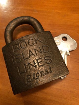 Vintage Rock Island Lines Signal Padlock - Corbin Cabinet Lock Co.  - W/ Keys