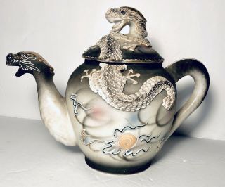 Antique Dragonware Moriage Handpainted Porcelain Teapot