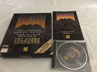The Ultimate Doom (pc) Computer Game Big Box (1995) Cd Ibm 1993 Id Software Vtg