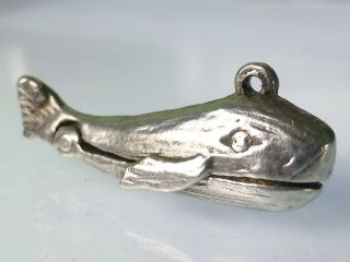 Vintage 925 Sterling Silver Jonah Inside Of The Whale Praying Bible Charm 2.  5g