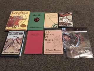 Vintage Archery Books,  Howard Hill,  Fred Bear,  Maurice Thompson,  6 Books,  Dvd
