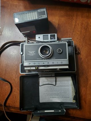 Vintage Polaroid 360 Collapsible Camera And 365 Electronic Flash Head