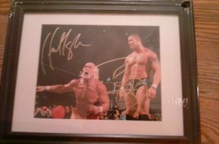 Wwe Hulk Hogan & Randy Orton Framed & Autographed 8x10 Photo