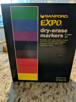 Sanford Expo Dry - Erase Markers Vintage 8 Color Set No.  83078