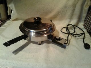 Vintage Lifetime Cookware Stainless Steel Electric Skillet Frypan Waterless