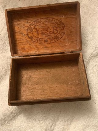 Vintage Yocum Bros.  La Cubana Cigar Factory Wood Cigar Box