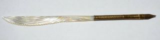 Vintage Victorian Dip Pen With Hand Carved Mother Of Pearl Feather Body