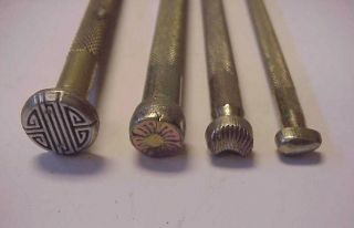 4 Vintage Leather Stamping Tools Basic Tool L.  A.