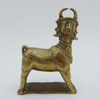 Antique Indian Bronze Figure Of A Half Animal,  Half Human Deity,  18th Century