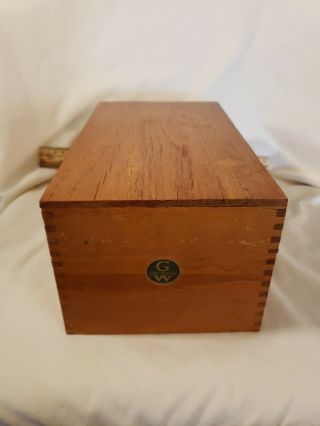 Vintage Wooden Dove Tailed File Box Peerless Tray No 7310c Globe Wernicke Awesom