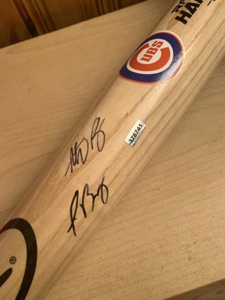 Rawlings Hard Ash Pro Bat Signed By Anthony Rizzo And Javier Baez.