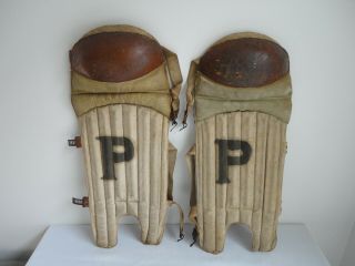 Antique Early 1900s (victor) Wright & Ditson Reeded Baseball Catcher Shin Guards