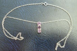 Vintage Jewellery Sterling Silver Rose De France Amethyst Pendant Necklace