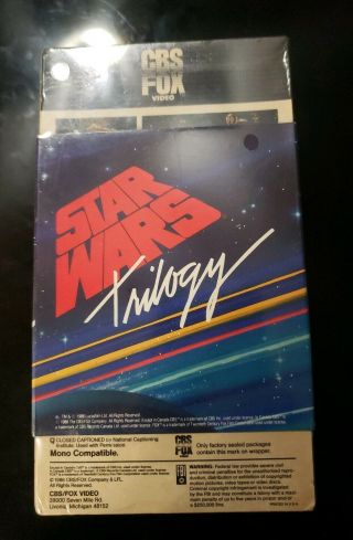 Vintage Star Wars Trilogy Vhs Cbs Fox 1988 Wraping " The Good Ones "