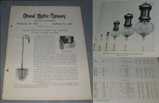 Antique General Electric Ge Prices Paid For Street Arc Lighting Report Book 1902