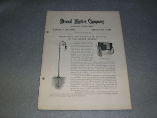 Antique General Electric GE Prices Paid for Street Arc Lighting Report Book 1902 2