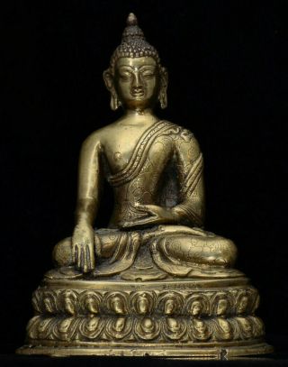 A Chinese Antique Tibetan Polished Bronze Statue Of Buddha (19th Century)