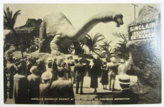 Vintage Sinclair Oil Dinosaur Advertising Postcard Chicago World’s Fair 1933