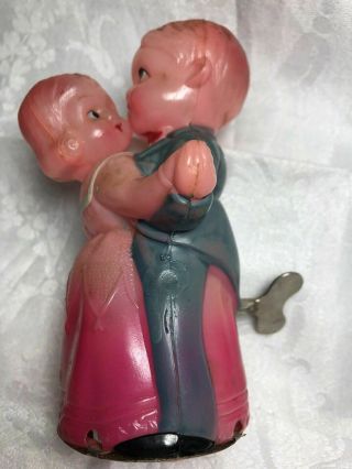 Vintage Occupied Japan Celluloid & Tin Wind Up Toy " Dancing Couple " -