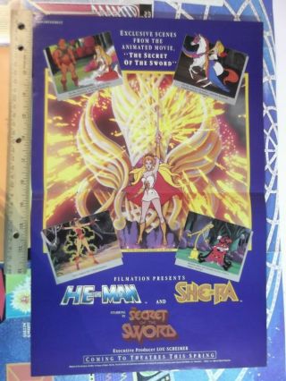 Vintage Masters Of The Universe She - Ra Promo Ad Poster,  Secret Sword Movie