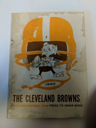 Vintage Football Nfl 1960 Cleveland Browns Media Press Guide Brownie Elf Cover
