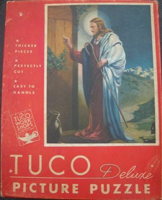 Vintage Tuco Deluxe Religious Jigsaw Puzzle Jesus Knocking At The Door Complete