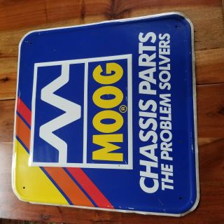 Vintage Moog Chassis Parts Metal Tin Automotive Advertising Garage Display Sign