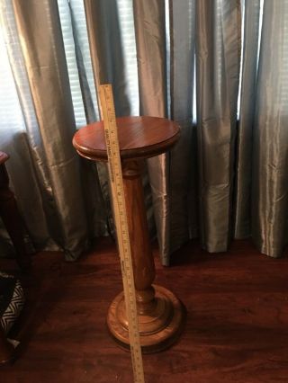 Antique Solid Oak Wood Heavy Plant Stand Southern Estate Find